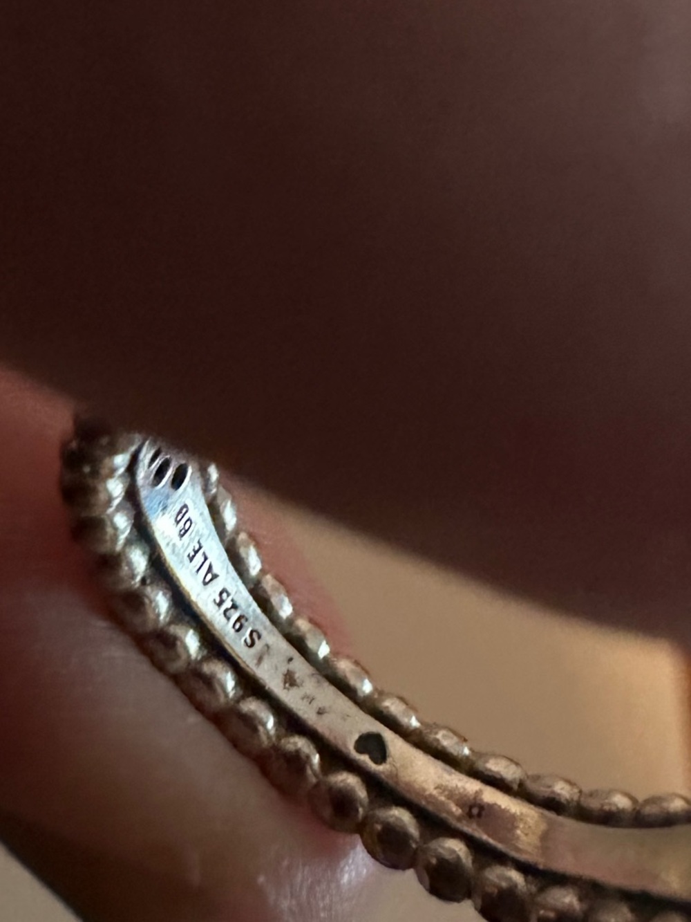 Pandora Silver Textured Band Ring - Picture 3 of 4